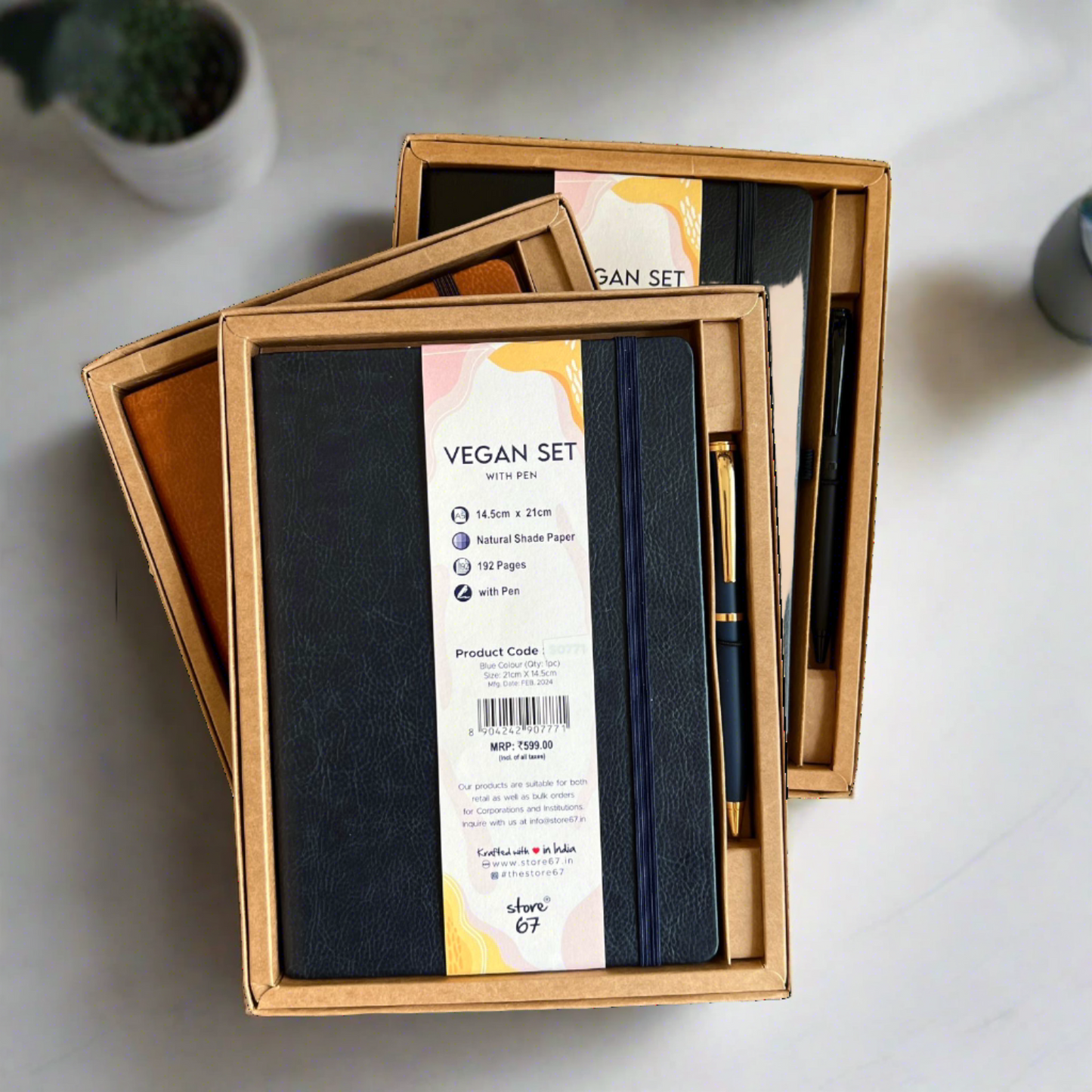 Vegan gift set - Tan - A5 size