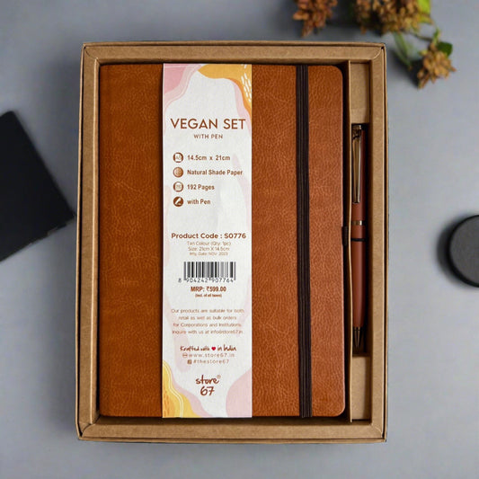 Vegan gift set - Tan - A5 size