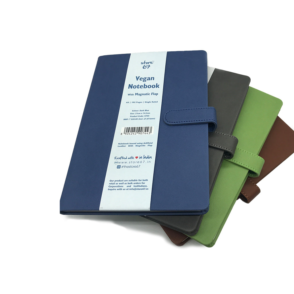 Vegan notebook - Green with magnetic flap