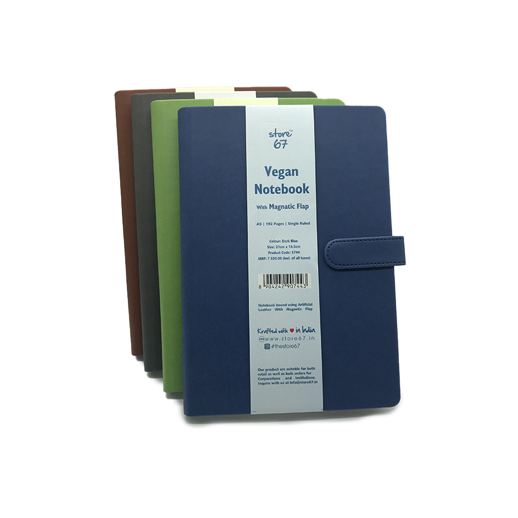 Vegan notebook - Brown with magnetic flap