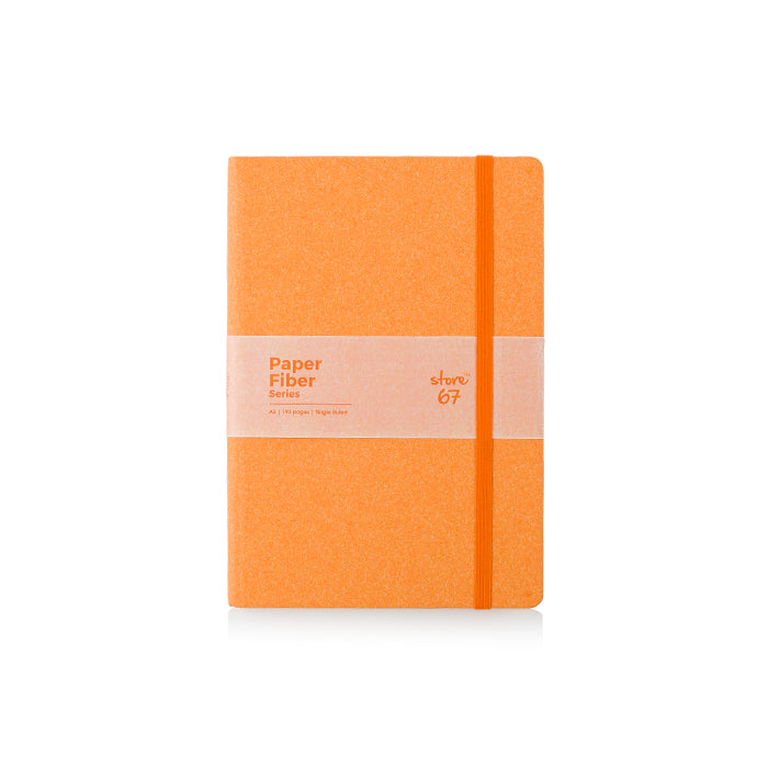 Paper Fibre Series Single Ruled Noted Book with Orange Cover
