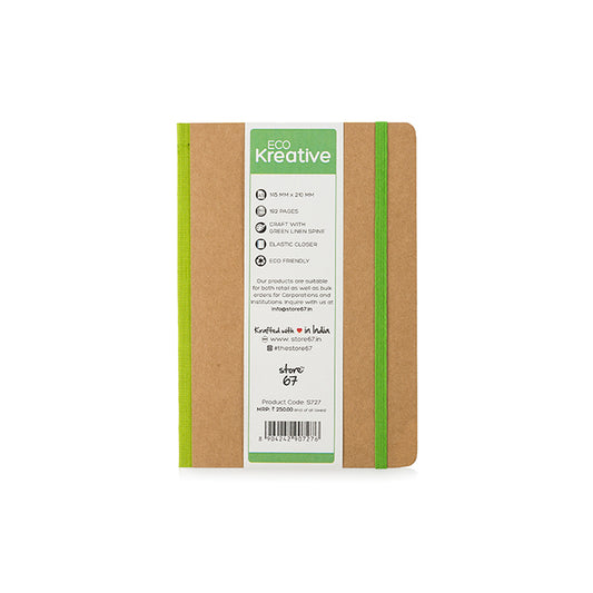 Eco Creative - Kraft with Green Linen Spine notebook