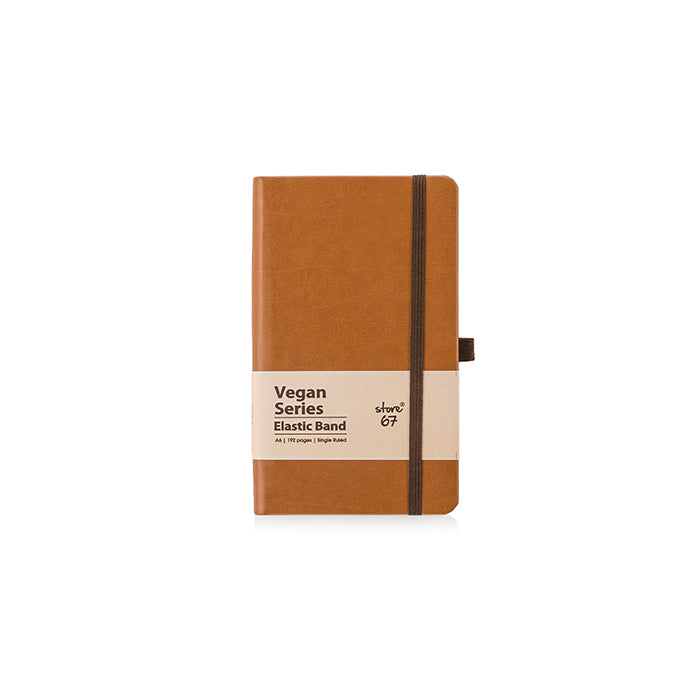 Vegan - Tan Notebook with Elastic