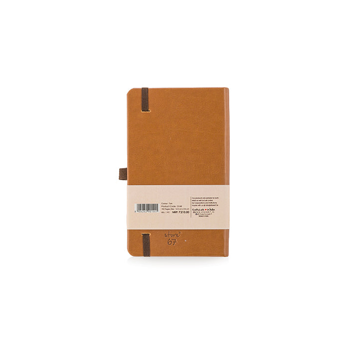 Vegan - Tan Notebook with Elastic