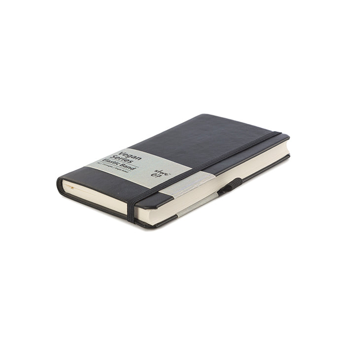 Vegan - Black - A6 size with Elastic Band