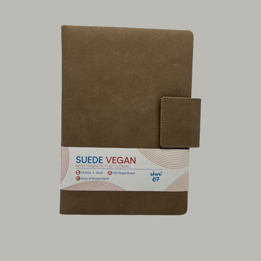 Vegan Suede Light Tan with Magnetic Flap Notebook