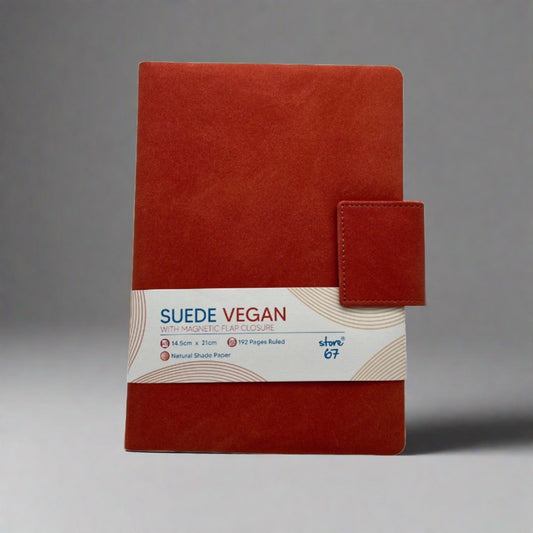 Vegan Suede Rust with Magnetic Flap Notebook