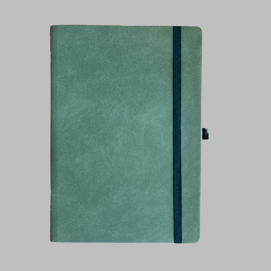 Vegan Suede Teal with Elastic Band Notebook