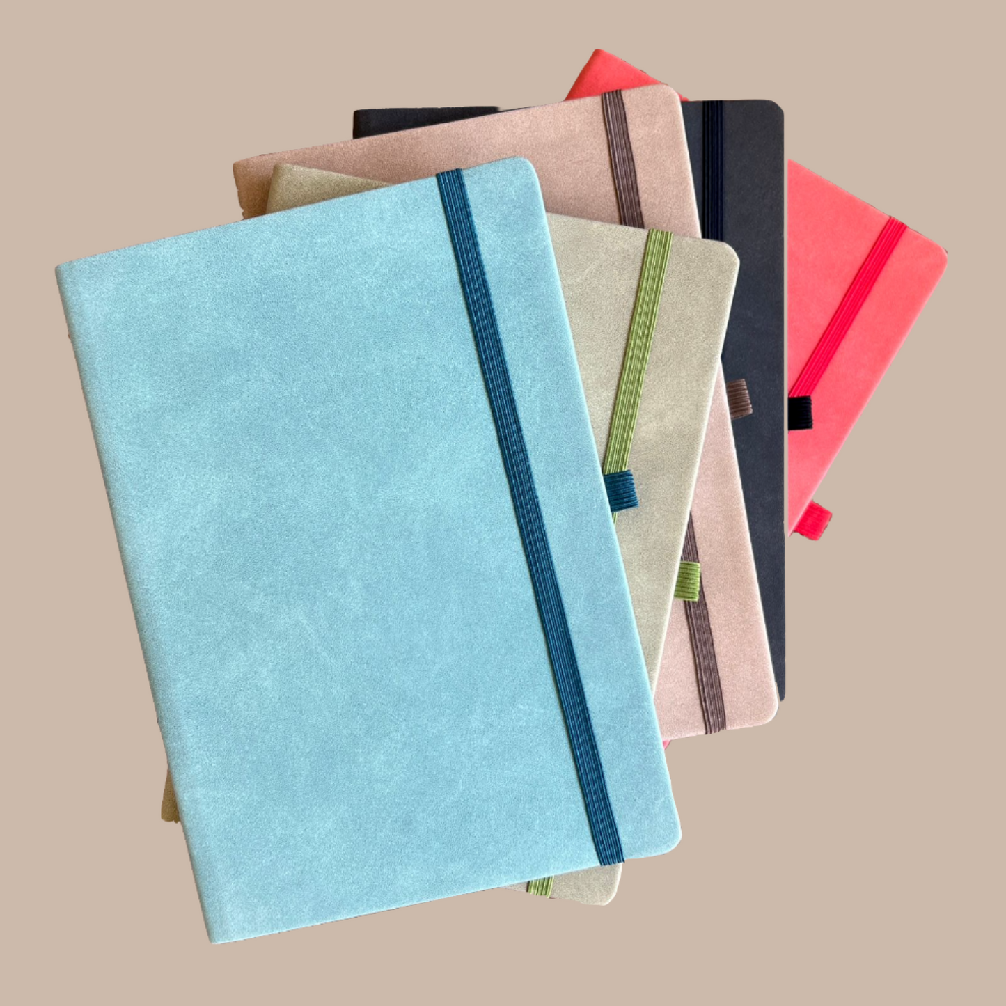 Vegan Suede Teal with Elastic Band Notebook