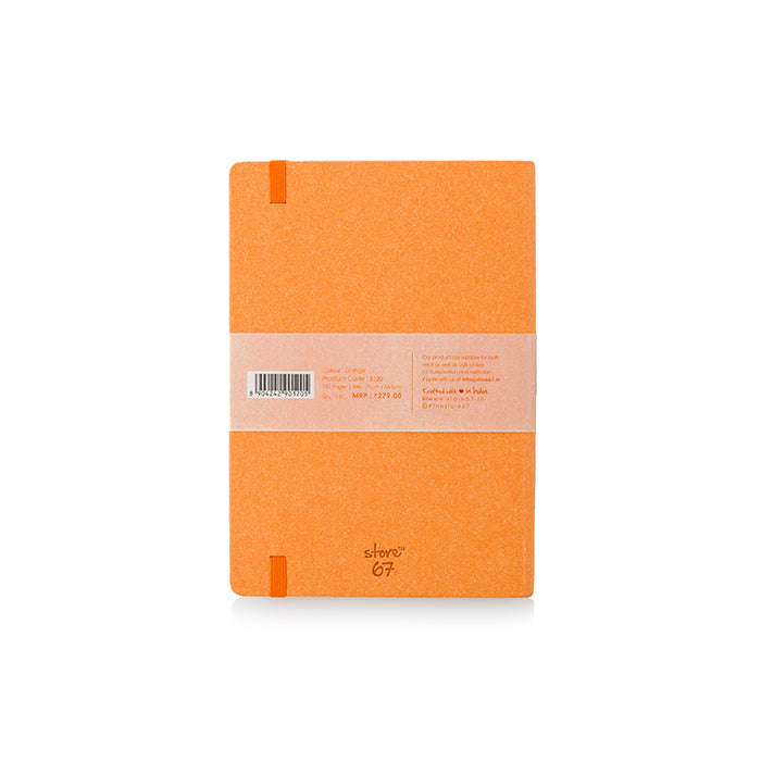 Paper Fibre Series Single Ruled Noted Book with Orange Cover