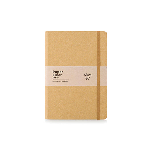 Paper Fiber Series Note Book - Beige with Elastic Starp