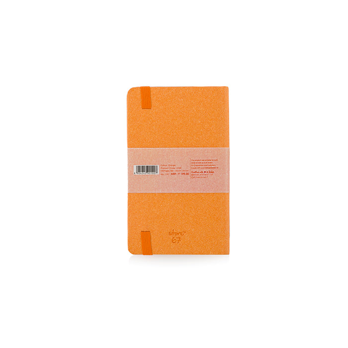 Paper Fibre Series Note Book with Orange Color Elastic Strap