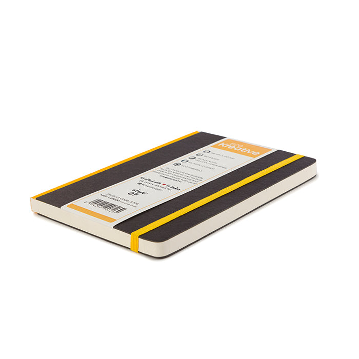 Eco Creative - Black with Yellow Linen Spine notebook